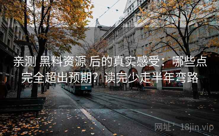 亲测 黑料资源 后的真实感受：哪些点完全超出预期？读完少走半年弯路