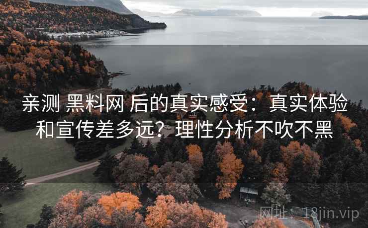 亲测 黑料网 后的真实感受：真实体验和宣传差多远？理性分析不吹不黑