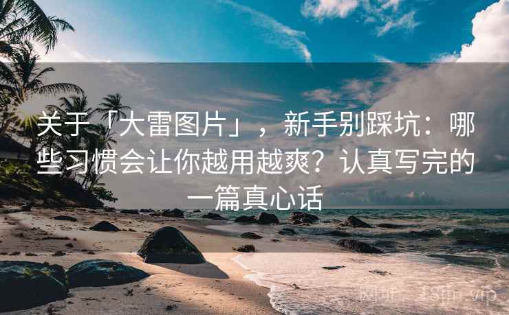 关于「大雷图片」，新手别踩坑：哪些习惯会让你越用越爽？认真写完的一篇真心话
