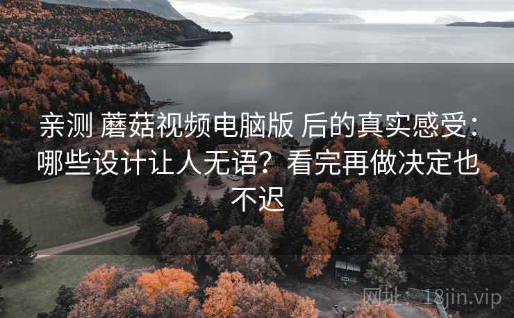 亲测 蘑菇视频电脑版 后的真实感受：哪些设计让人无语？看完再做决定也不迟